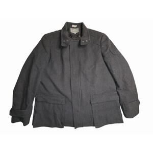 Cardinal of Canada Men’s Wool Coat Black Gray Zip Front Size L